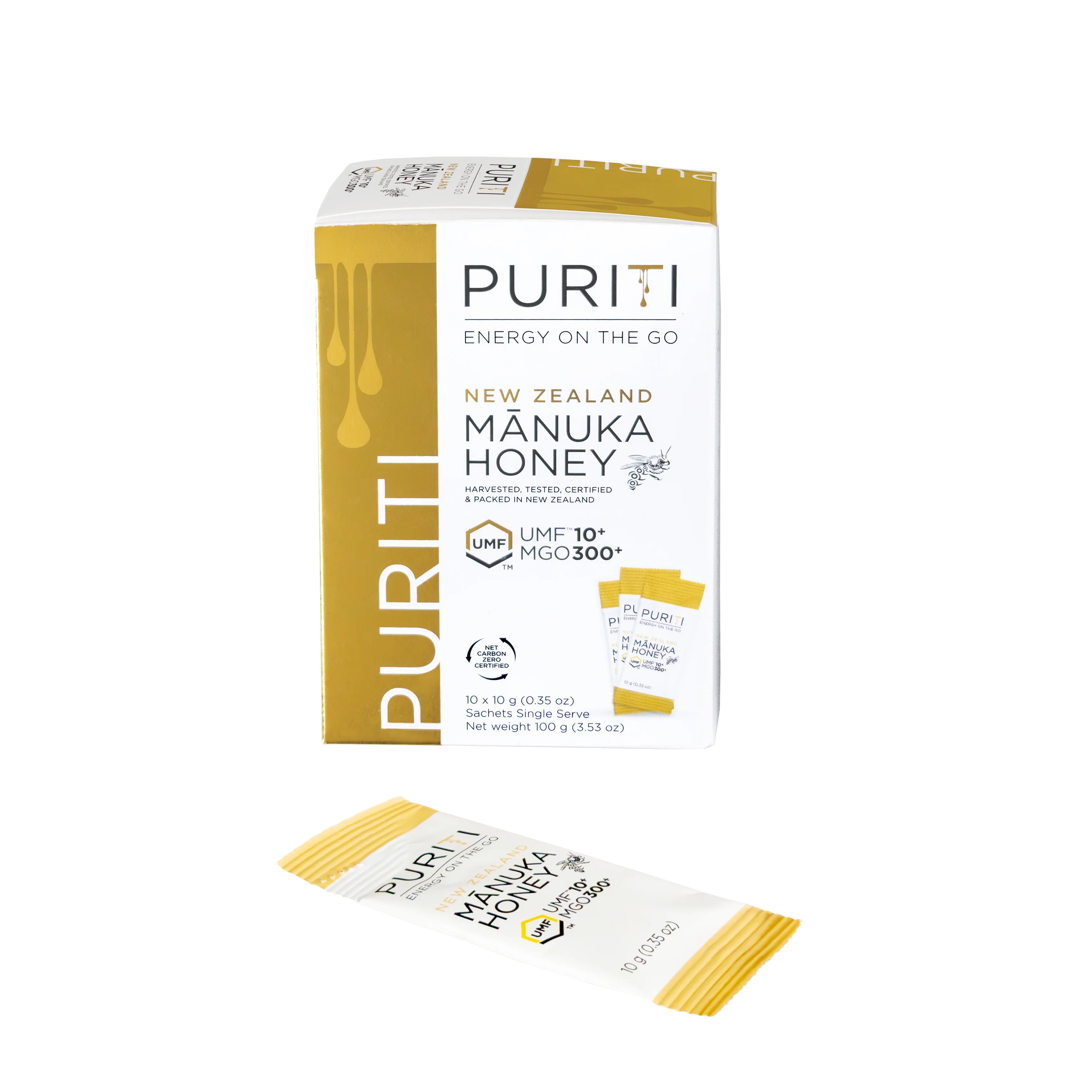 Puriti Manuka Honey Sachets UMF10+ (10g x 10 sachets) - 365 Health Limited
