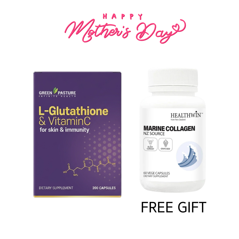 Green Pasture L-Glutathione & Vitamin C 200Capsules - 365 Health Limited