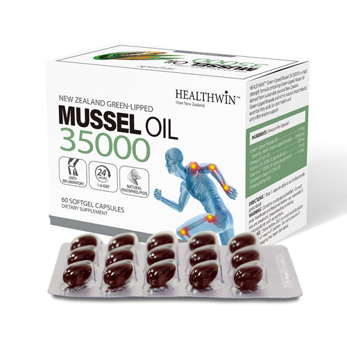 Healthwin NZ Green Mussel Oil 35000 (60c) - 365 Health Limited