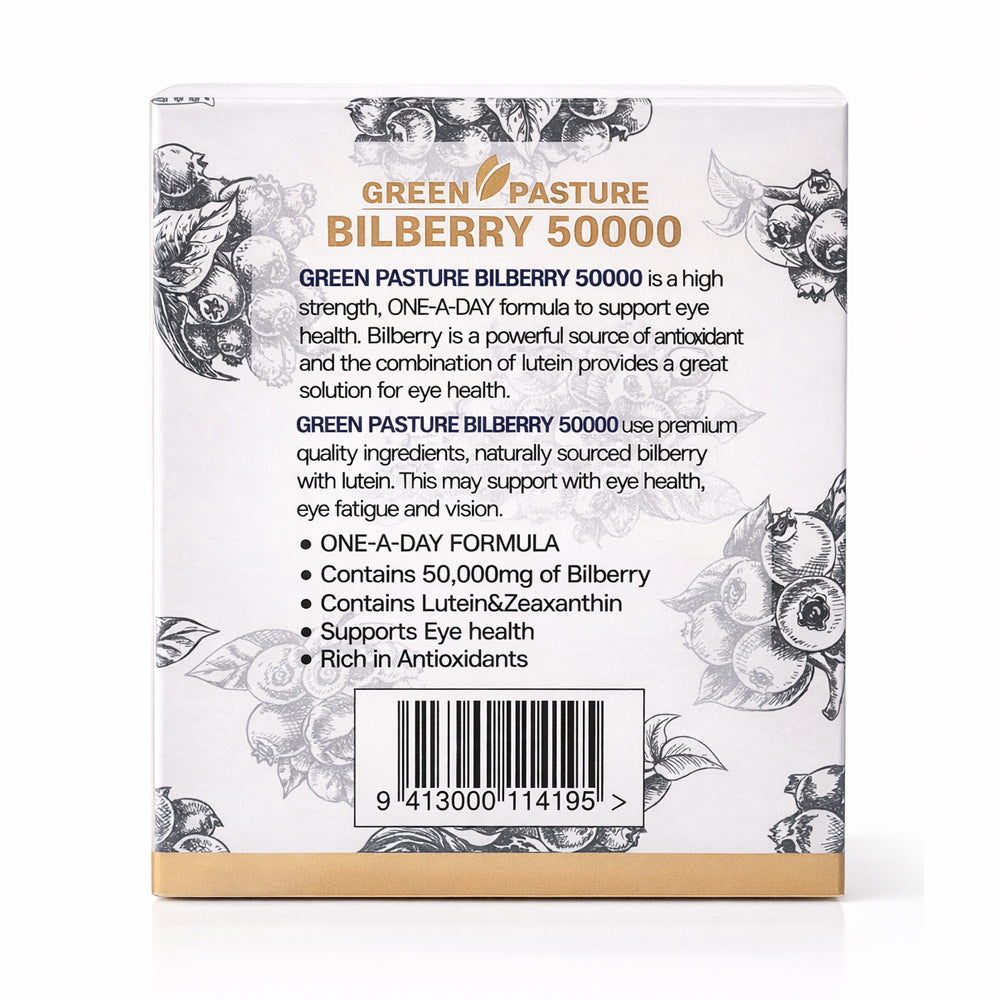 Green Pasture Bilberry 50000 | Bonus Gift - 365 Health Limited