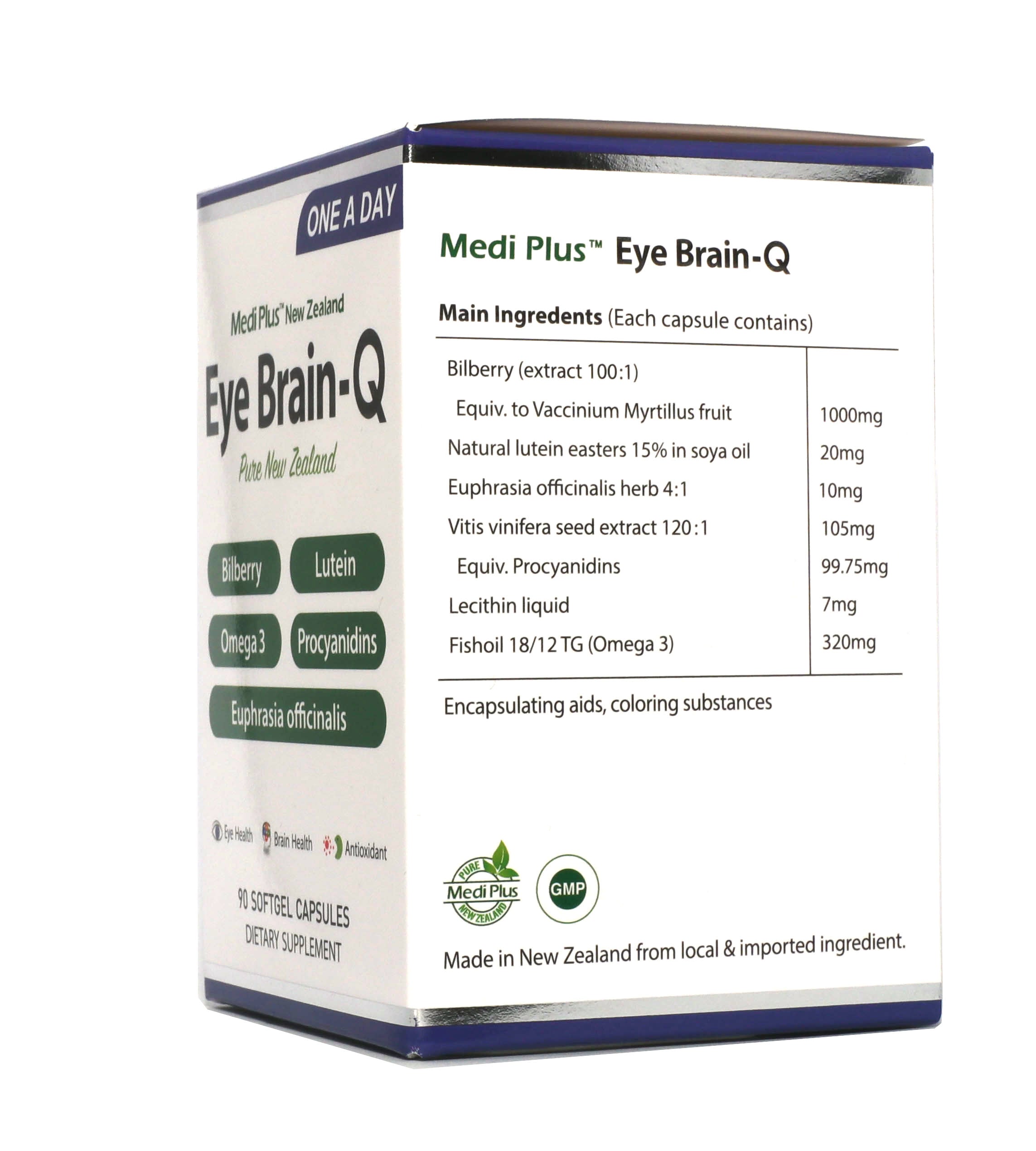 ***BONUS GIFT***Medi Plus Eye Brain-Q (90 Softgel Capsules) - 365 Health Limited