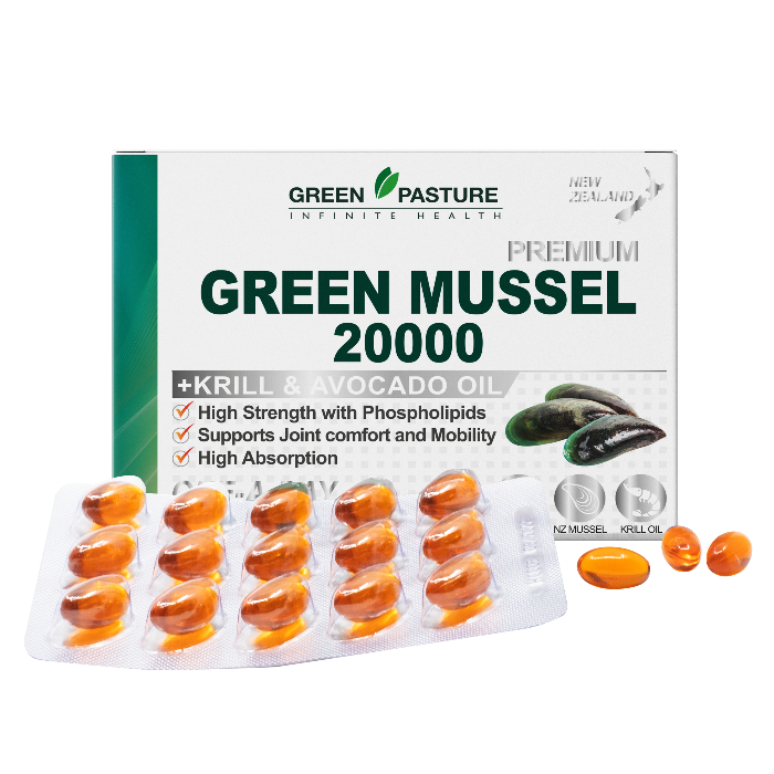***BONUS DEAL***Green Pasture NZ Green Mussel Oil 20000mg (120c) - 365 Health Limited