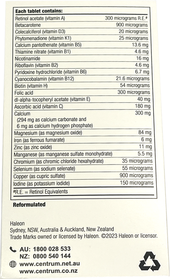 Centrum For Men 90 Tablets - 365 Health Limited