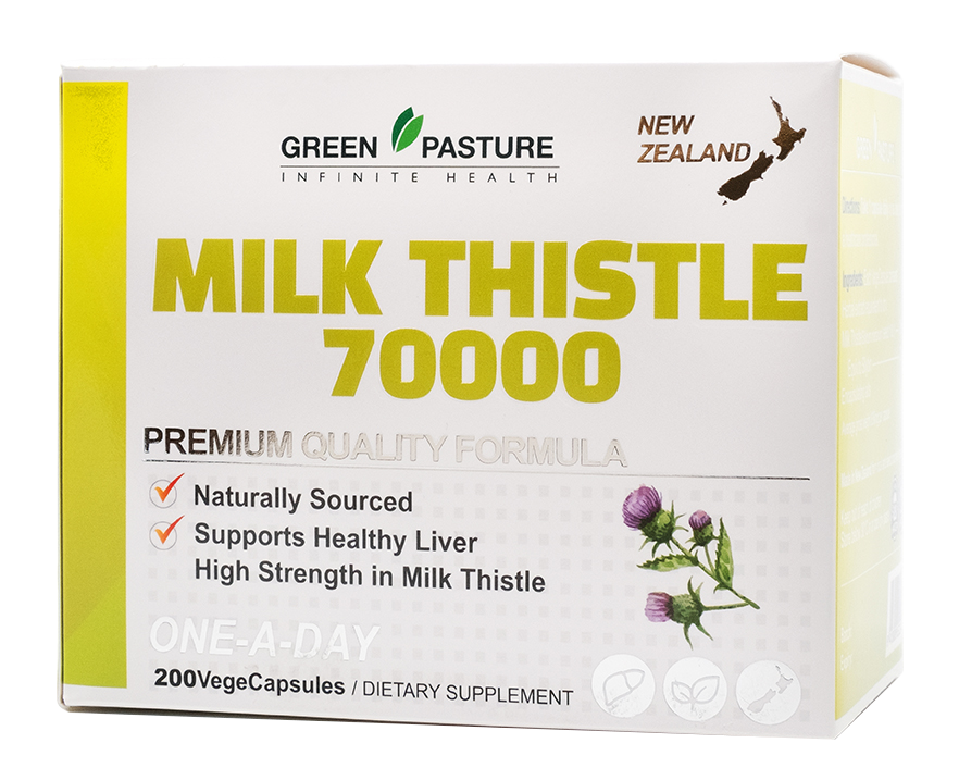 Green Pasture Milk Thistle 70000mg 200vegecapsules - 365 Health Limited