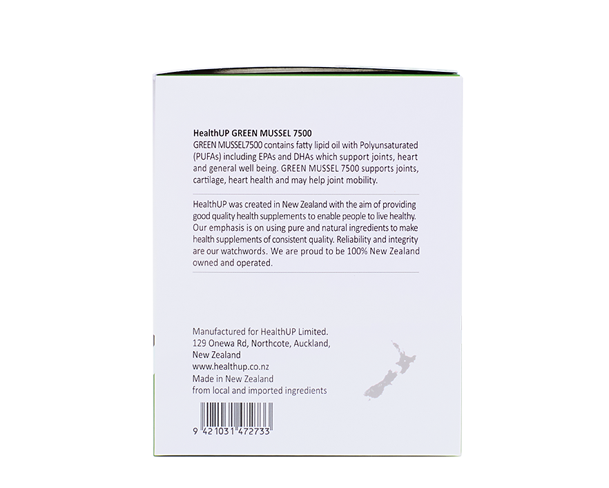 HealthUP Green Lipped Mussel 7500 240Softgels - 365 Health Limited