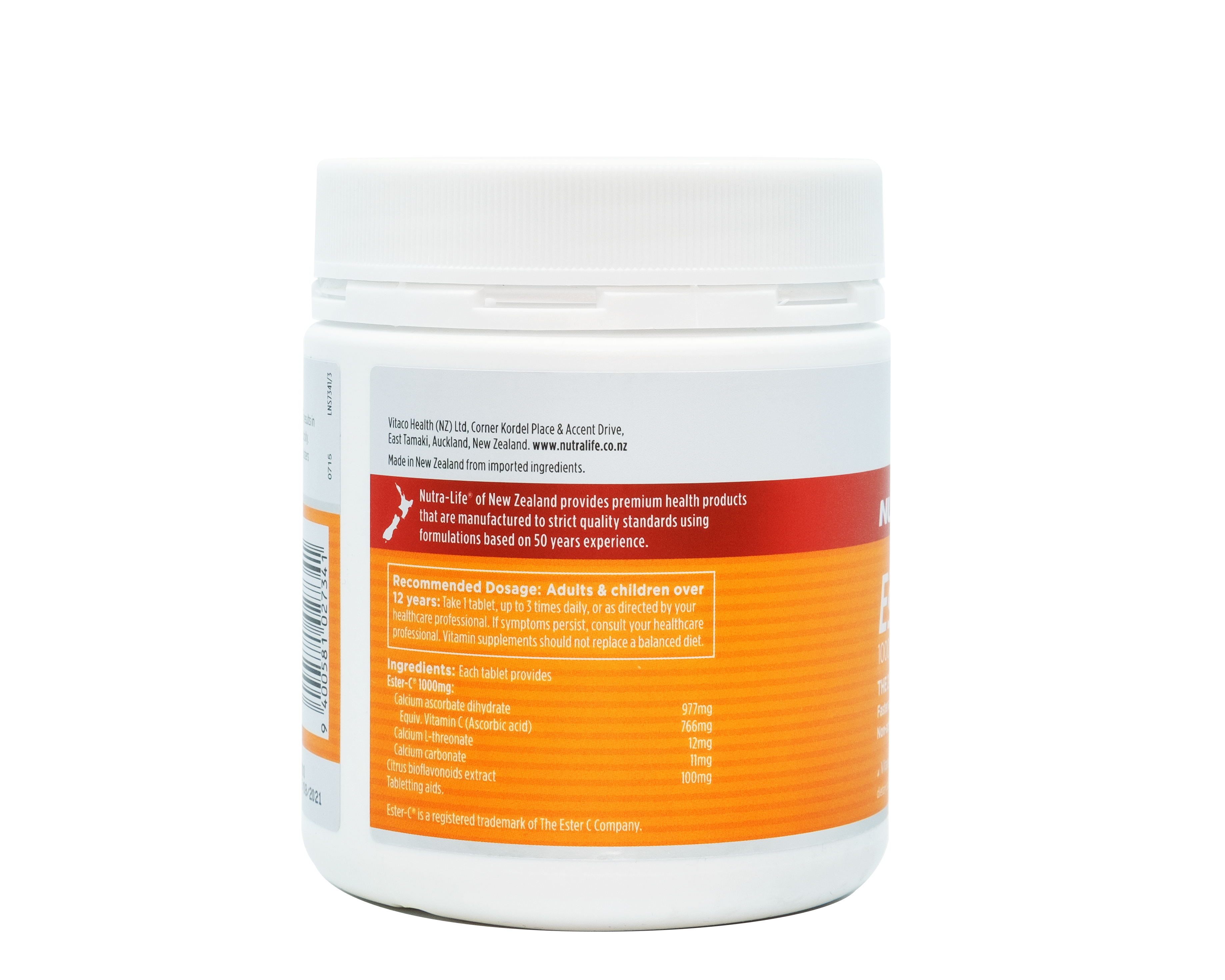 NUTRALIFE Ester-C 1,000mg+Bioflavonoids 200 Tablets - 365 Health Limited