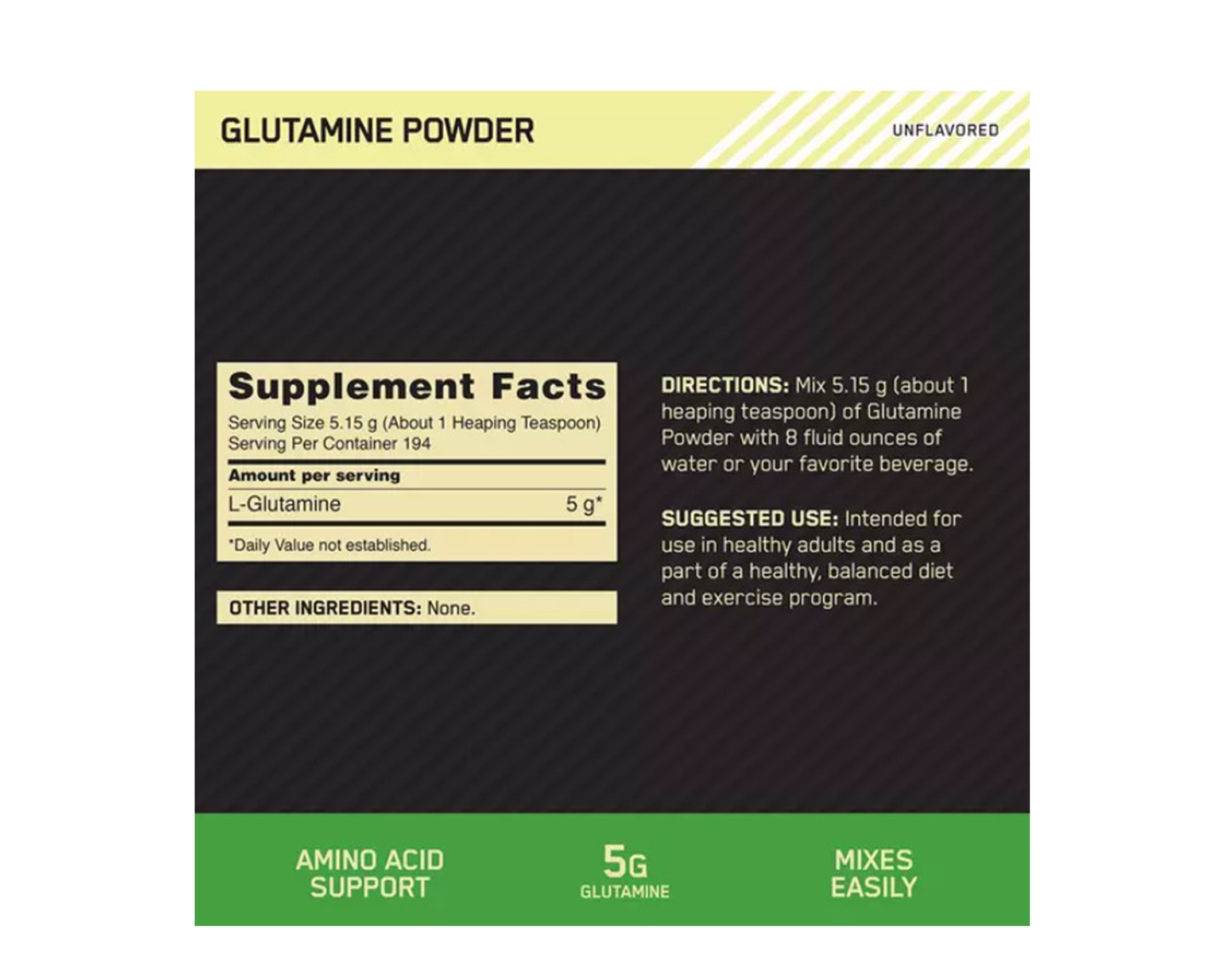 Optimum Nutrition Glutamine Powder 300g - 365 Health Limited