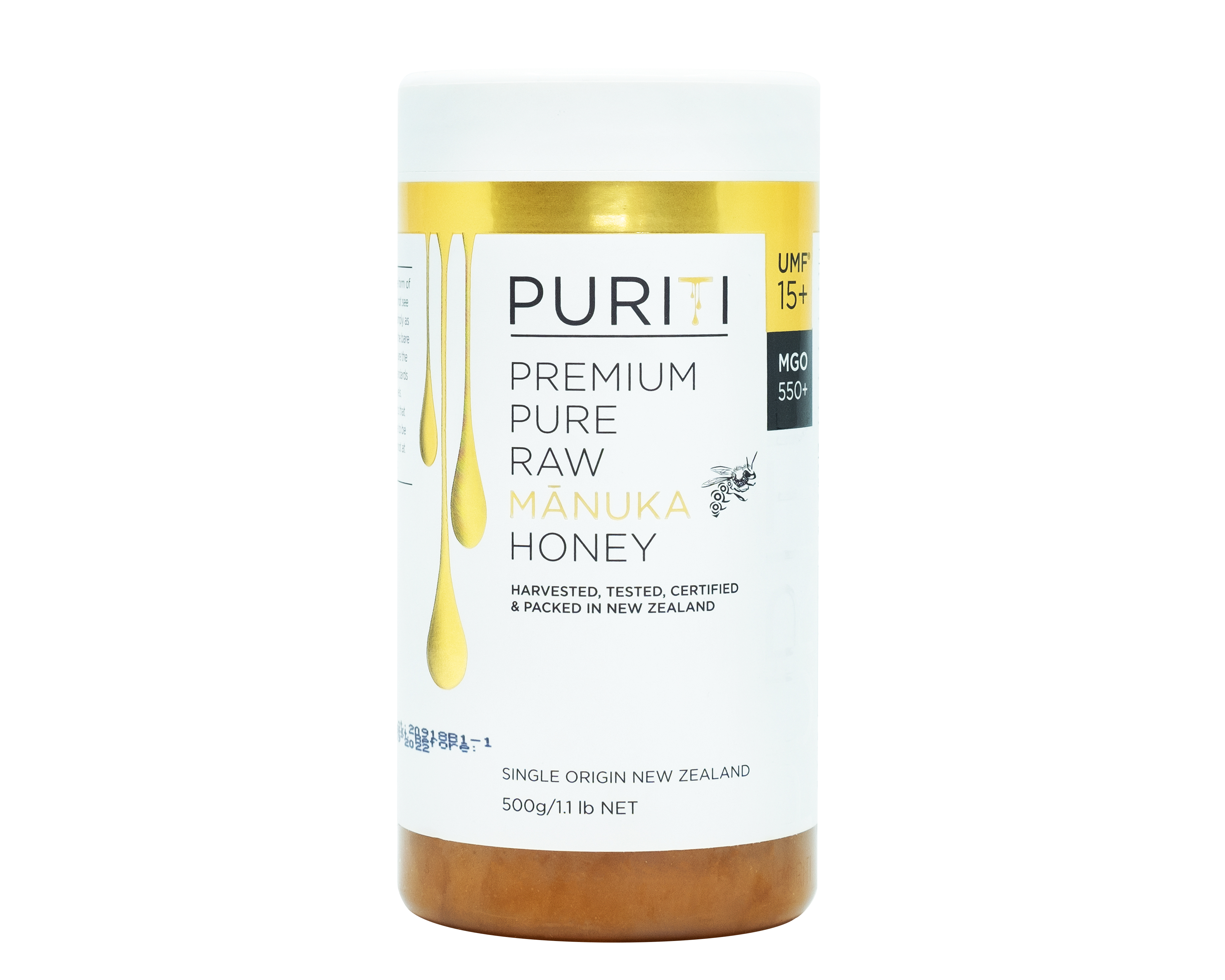 Puriti Manuka Honey UMF15+/MGO550+ 500g - 365 Health Limited