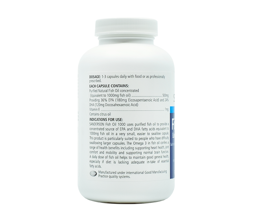Sanderson Fish Oil 1000 220 capsules - 365 Health Limited