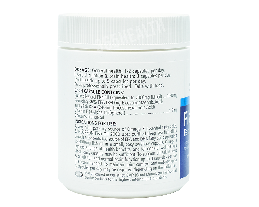 Sanderson Fish Oil 2000 Odourless 220 capsules - 365 Health Limited