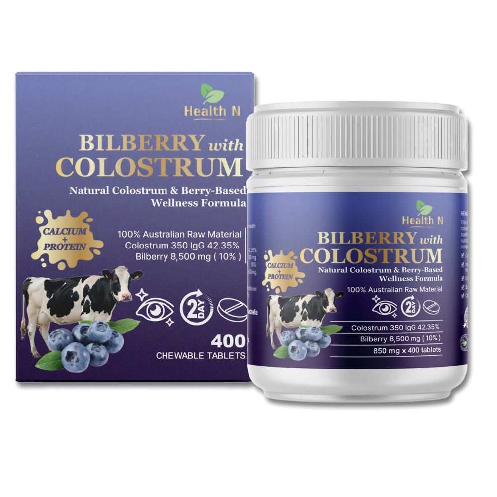 Health N Bilberry with Colostrum 400 Chewable Tablets - 365 Health Limited