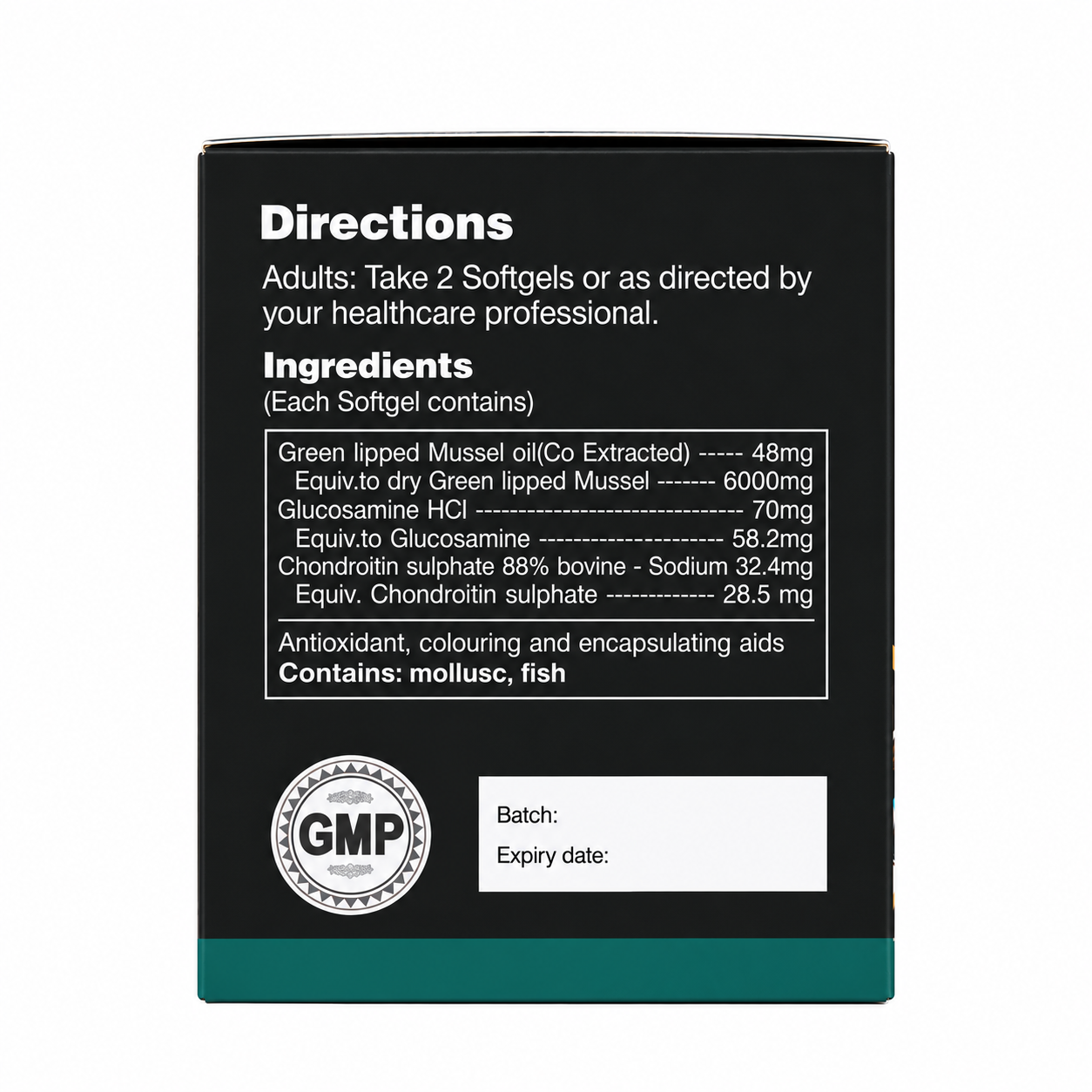 Green Pasture BioLipid Green Lipped Mussel Complex supplement container with green and white label featuring mussel imagery.