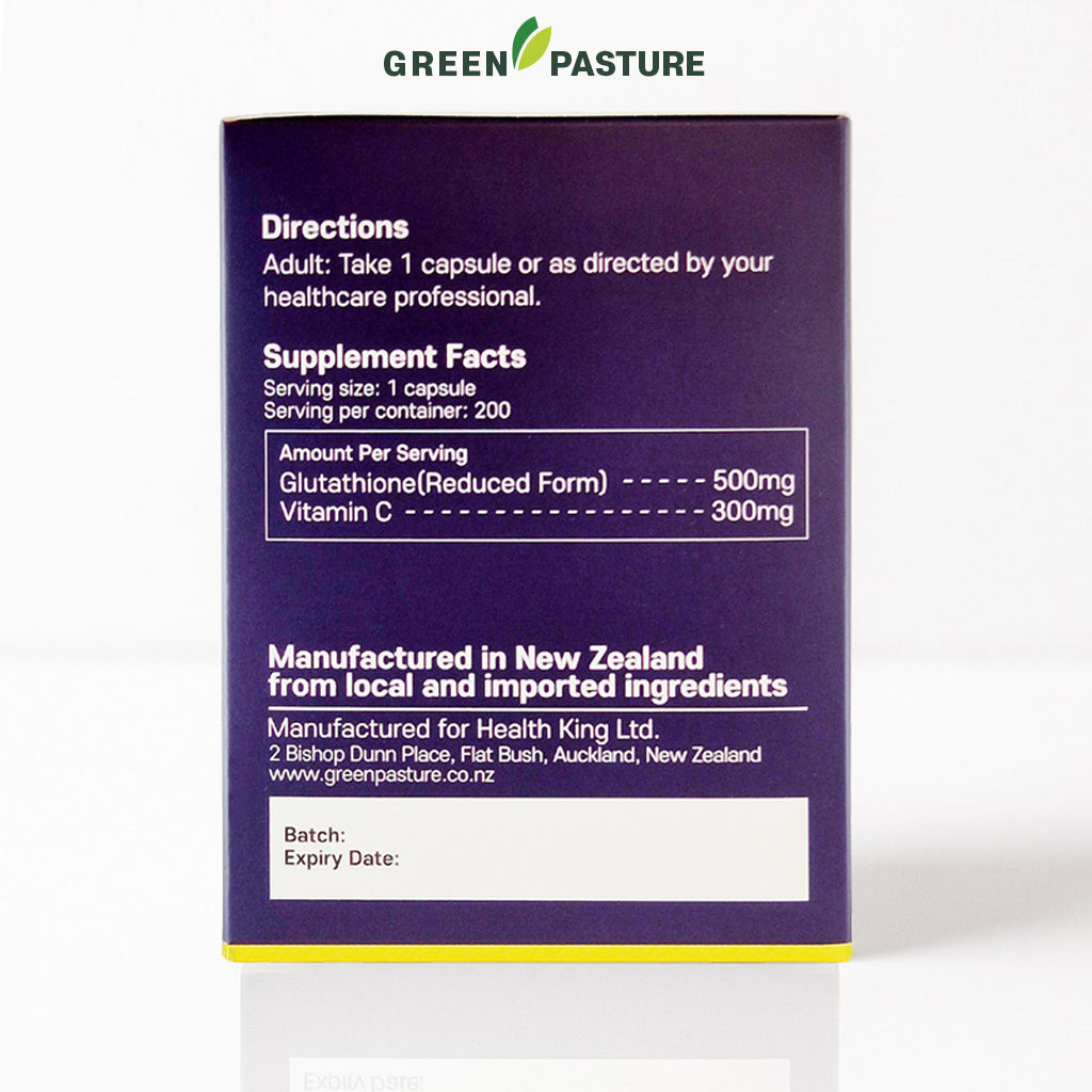 Green Pasture L-Glutathione & Vitamin C 200Capsules | BUY 2 & GET 1 FR 365 Health Limited Green Pasture L-Glutathione & Vitamin C 200Capsules | BUY 2 & GET 1 FR 365 Health Limited