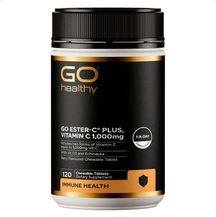GO ESTER-C® PLUS, VITAMIN C 1,000mg (120c) - 365 Health Limited
