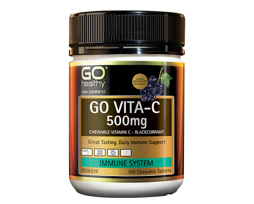 Go Healthy Go Vita-C 500mg Blackcurrant 200chewable tablets - 365 Health Limited