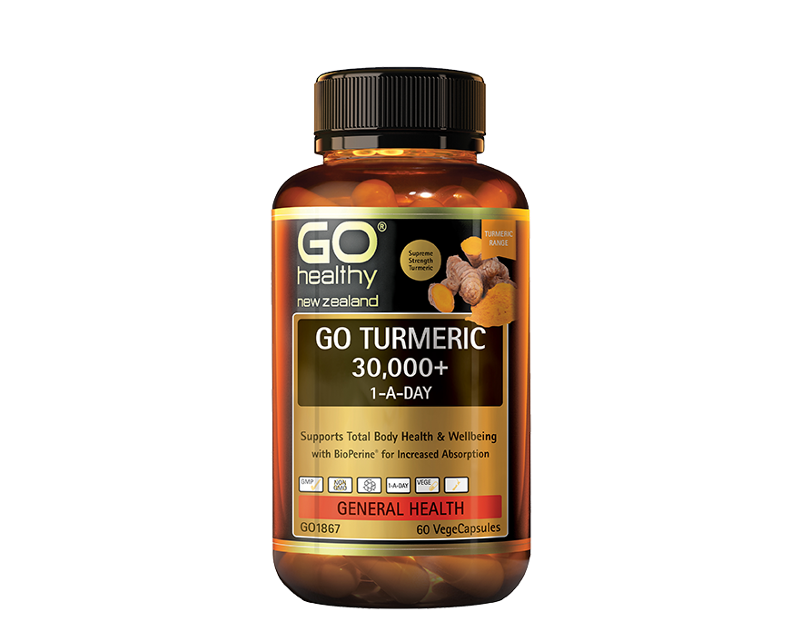 Go Healthy GO Turmeric 30000+ 1-A-Day 60vegecaps - 365 Health Limited