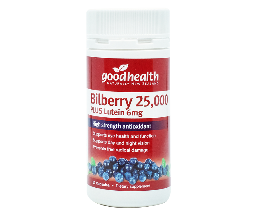 Good Health Bilberry 25000 Plus Lutein 6mg 60capsules - 365 Health Limited