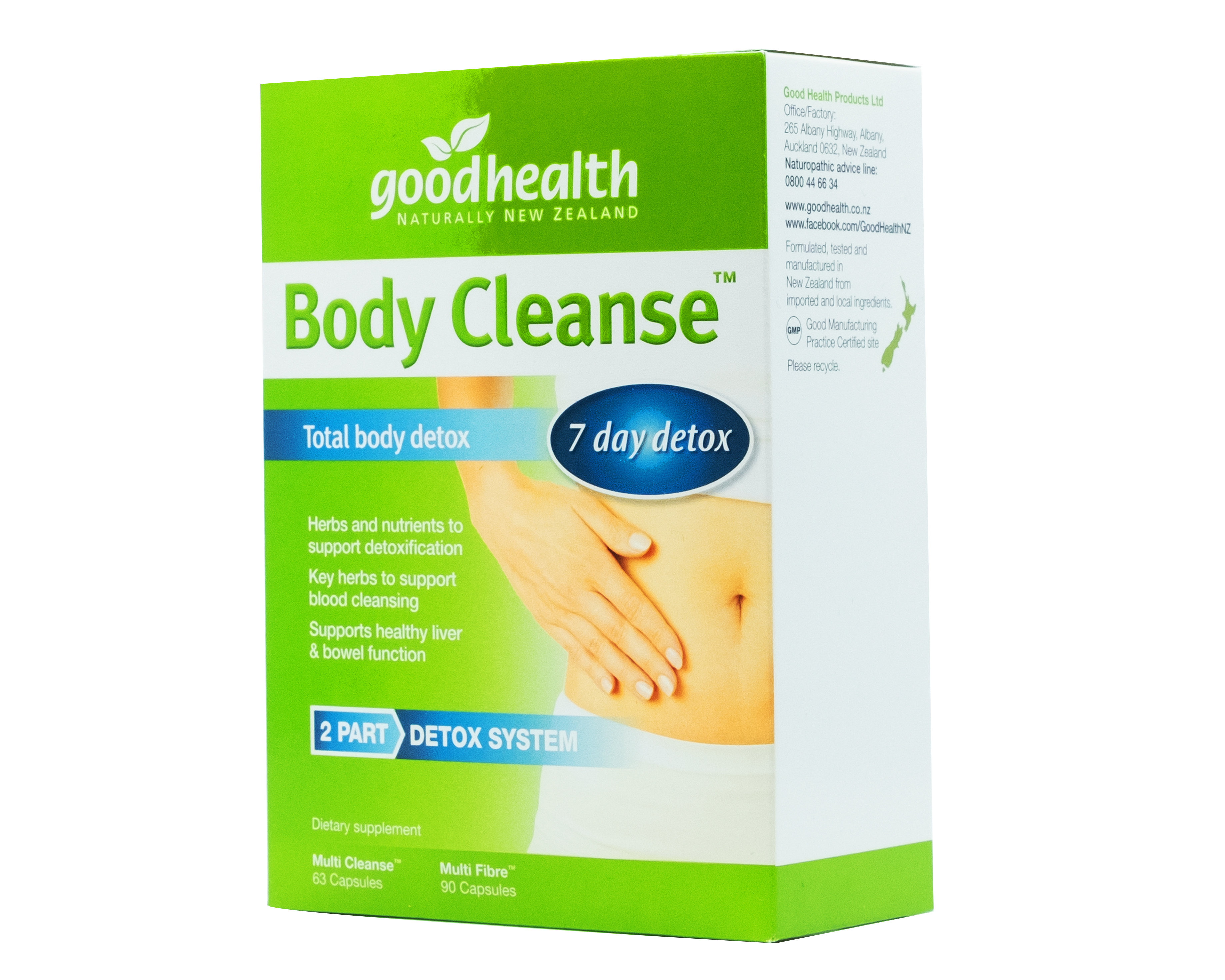 Good Health Body Cleanse Detox Multi Cleanse 63 caps / Multi Fibre 90 caps - 365 Health Limited