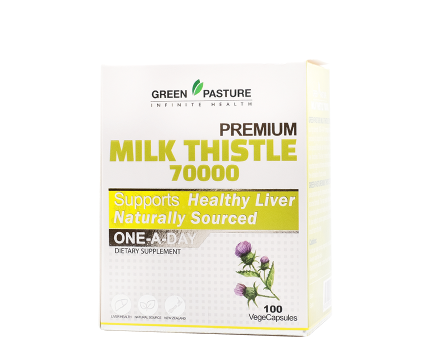 Green Pasture Milk Thistle 70000mg 100vegecapsules - 365 Health Limited
