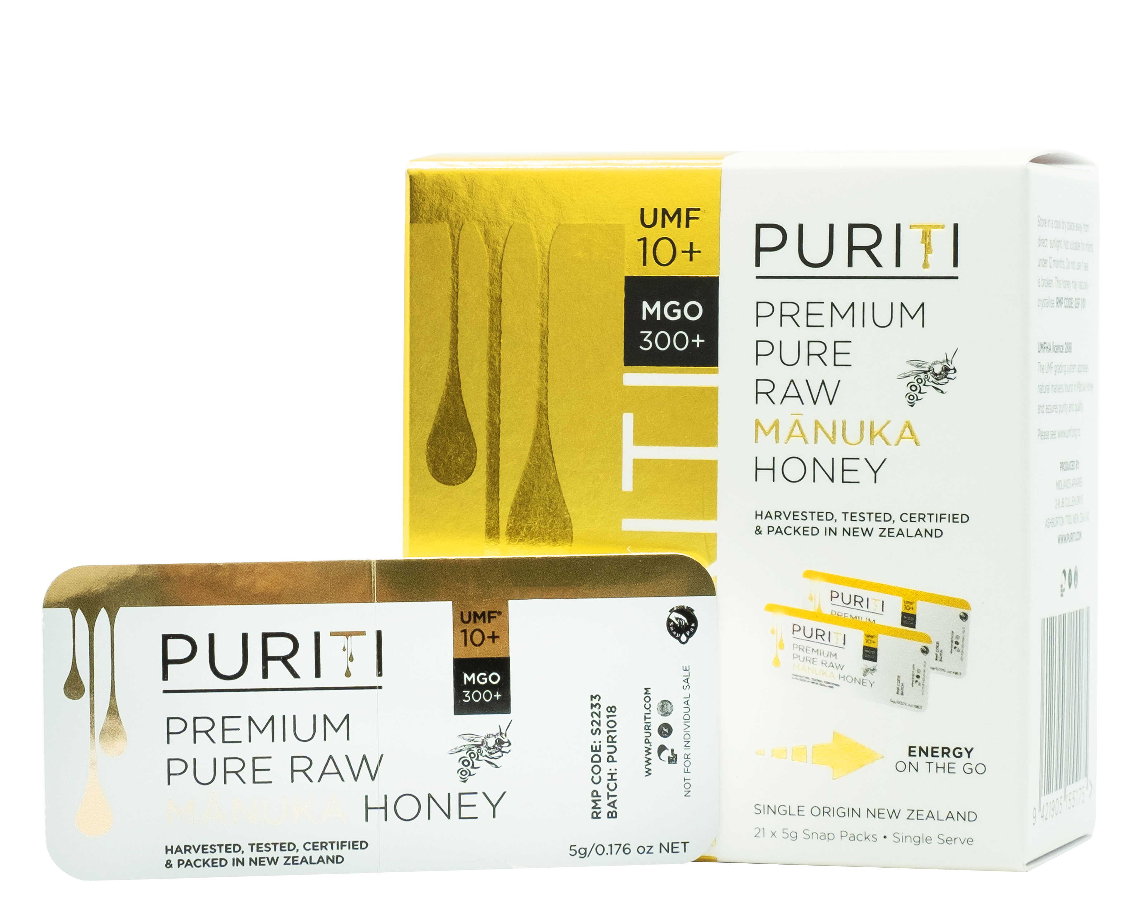 PURITI Manuka Honey UMF10+ Energy-on-the-go 21sachet - 365 Health Limited
