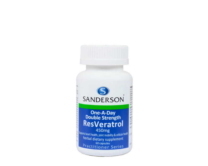 Sanderson Double Strength Resveratrol 450mg 60capsules - 365 Health Limited