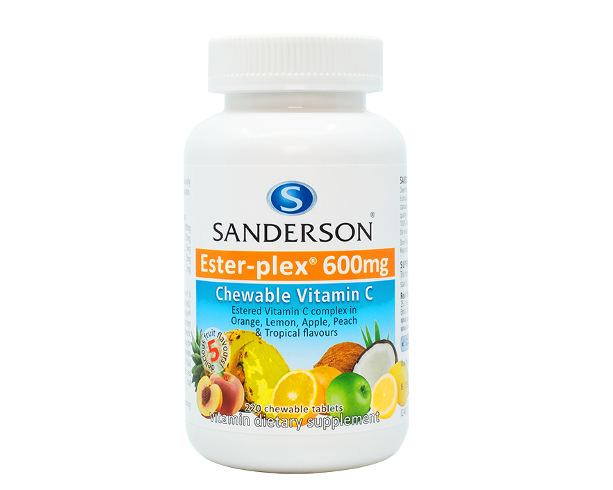 Ester-Plex Vitamin C 600mg 5 Fruits Flavour 220chewable tablets - 365 Health Limited
