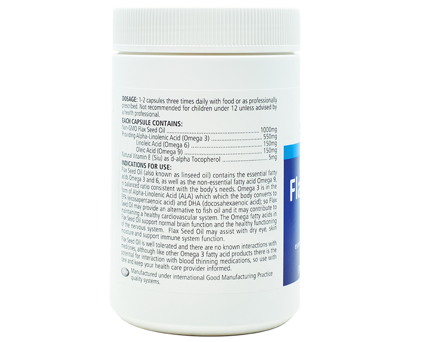 Sanderson Non-GMO Flax Seed Oil 1000mg 300 capsules - 365 Health Limited