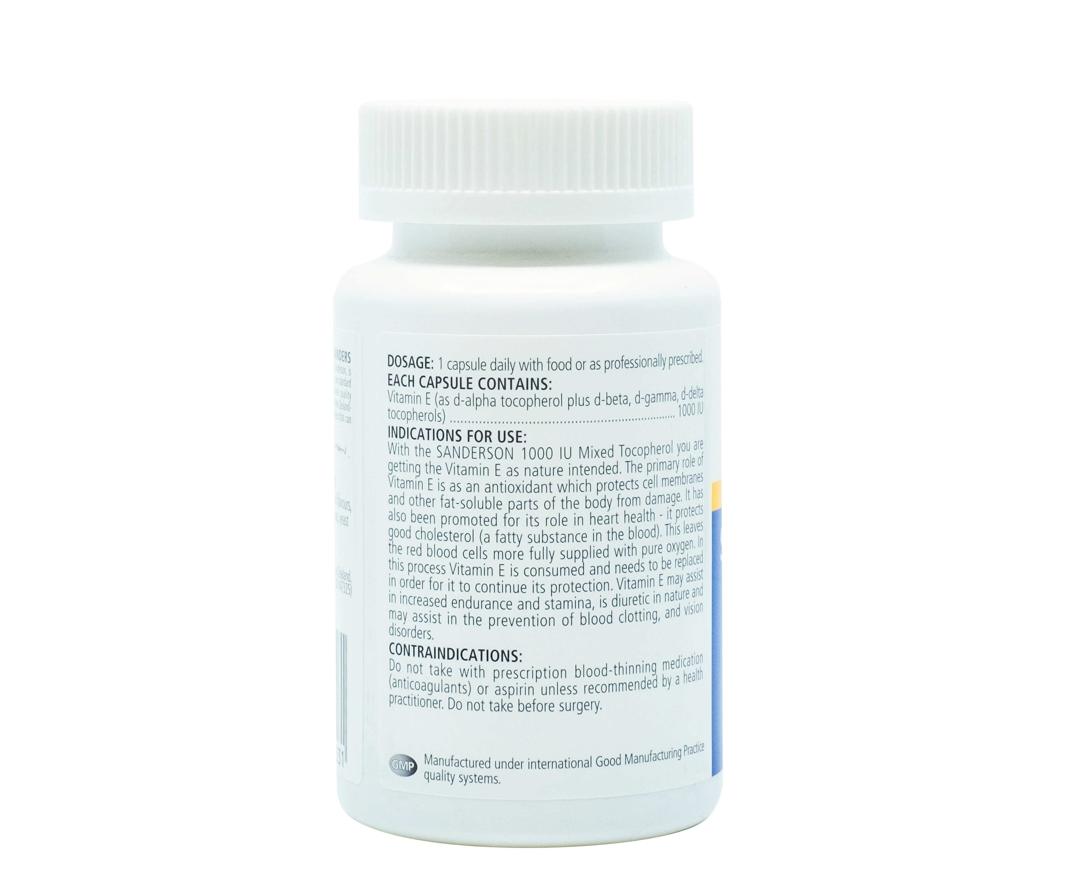 SANDERSON Superior Organic Vitamin E 60 Capsules - 365 Health Limited