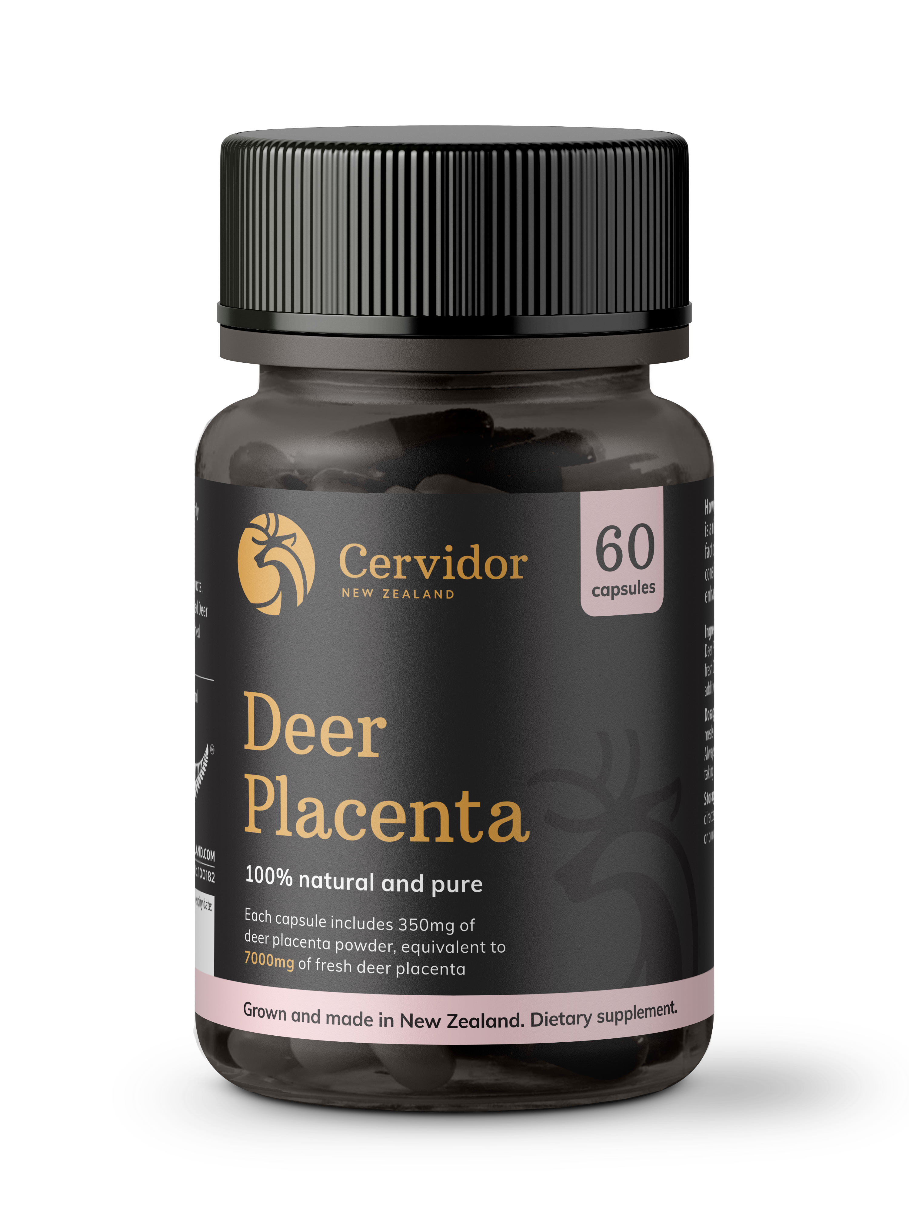 Deer Placenta 7,000mg 60Capsules - 365 Health Limited