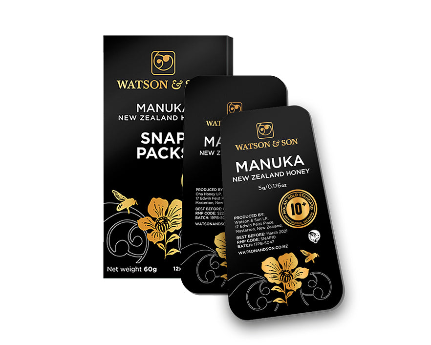 Manuka Honey Snap Packs MGS10+ 12*5g - 365 Health Limited